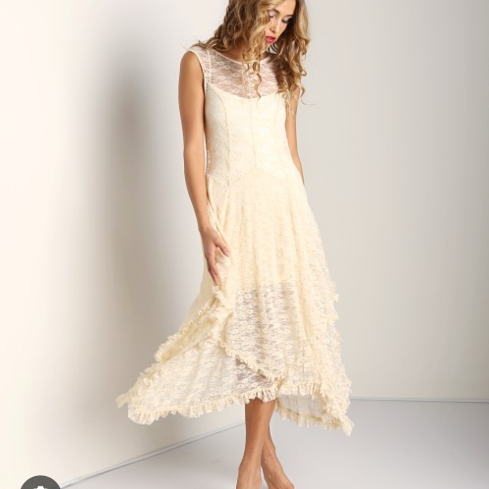 FREE PEOPLE French Court Sleeveless Lace Slip Dress RARE Highlighly Soug…